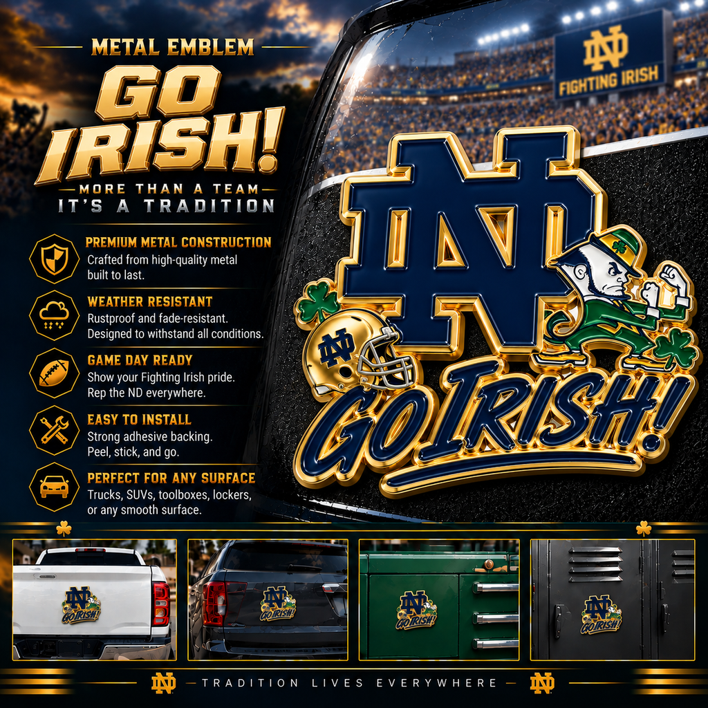 Go Irish Car Emblem Metal Badge