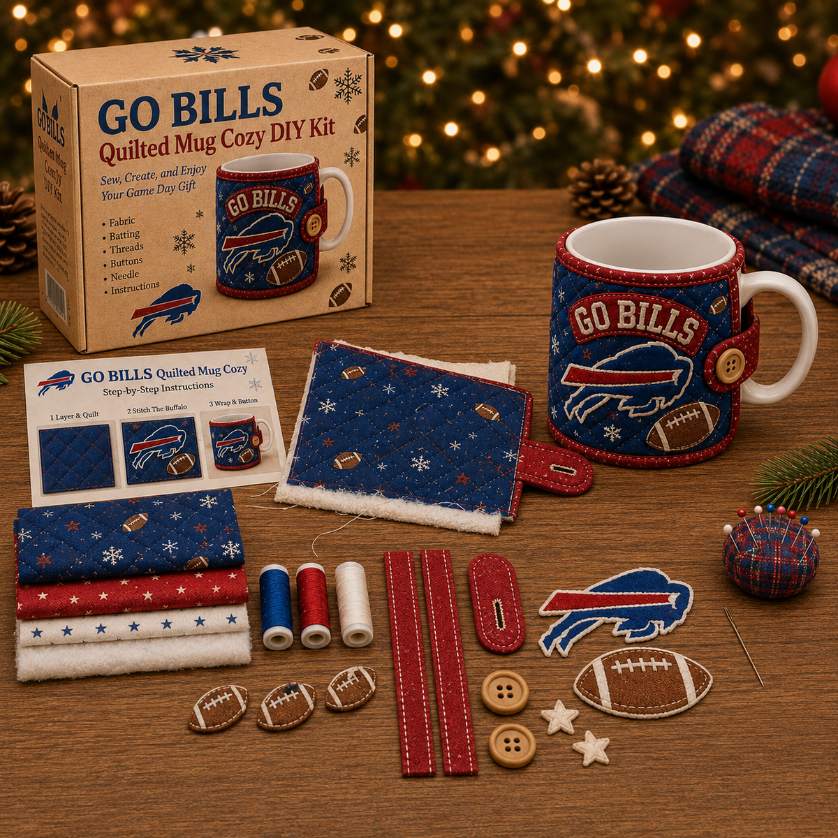 GO BILLS — Quilted Mug Cozy Sewing Kit