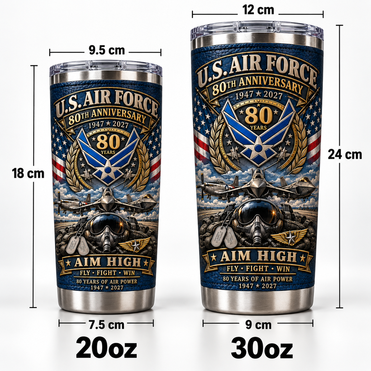 U.S. Air Force 80th Anniversary Insulated Travel Tumbler