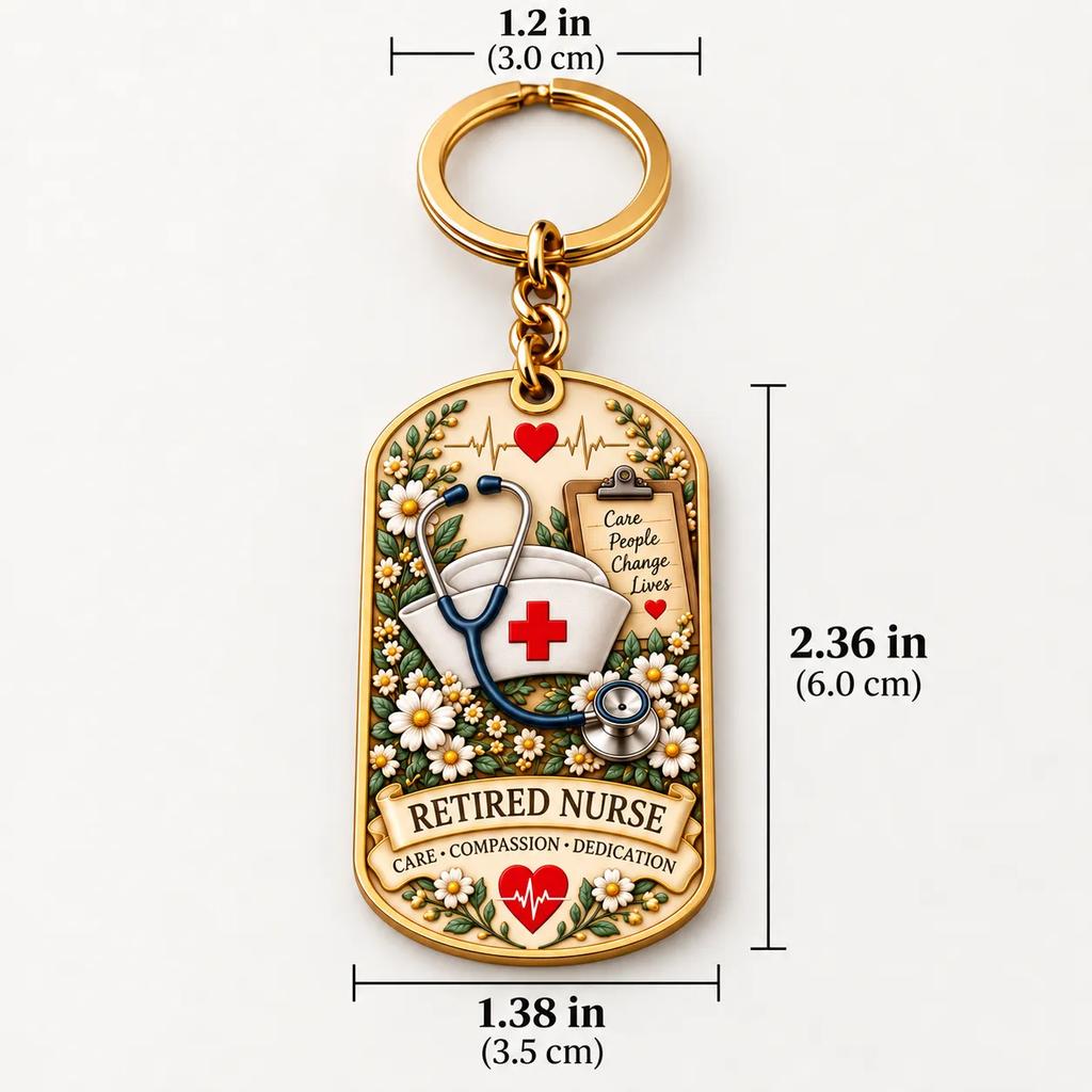 Retired Nurse Keychain