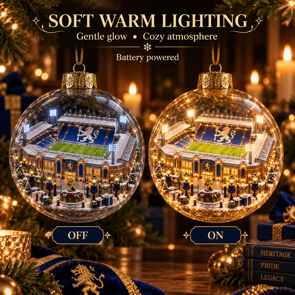 Keep the Blue Flag Flying High Light-Up Football Heritage Ornament