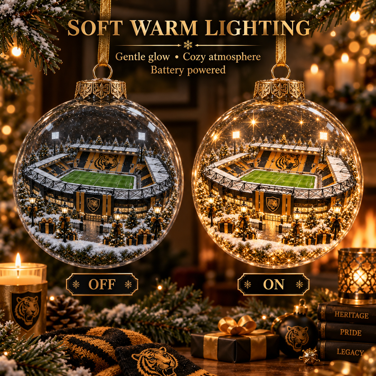 Roar with Pride Light-Up Football Heritage Ornament