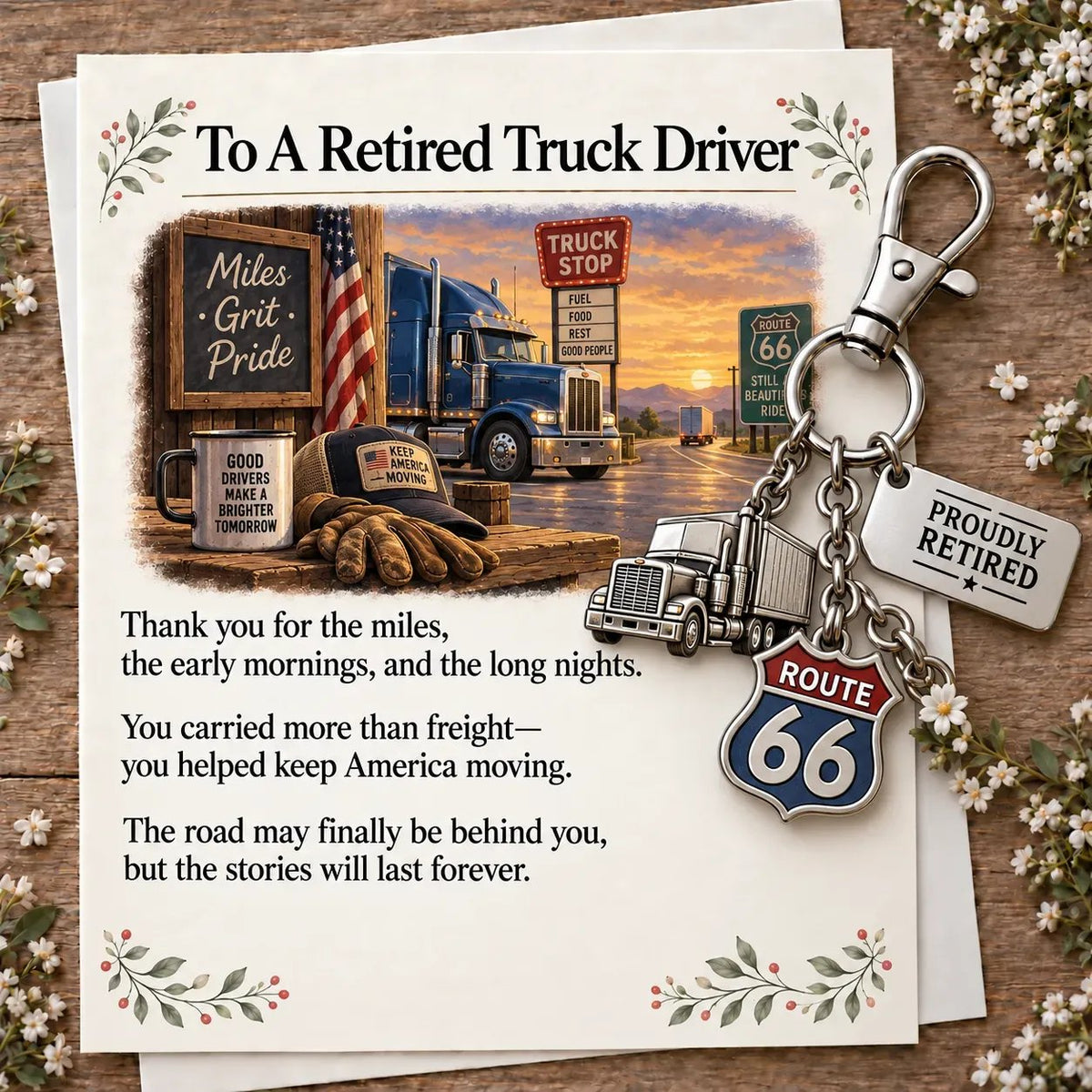 You Make a Difference Retirement Gift Set – Keychain & Card