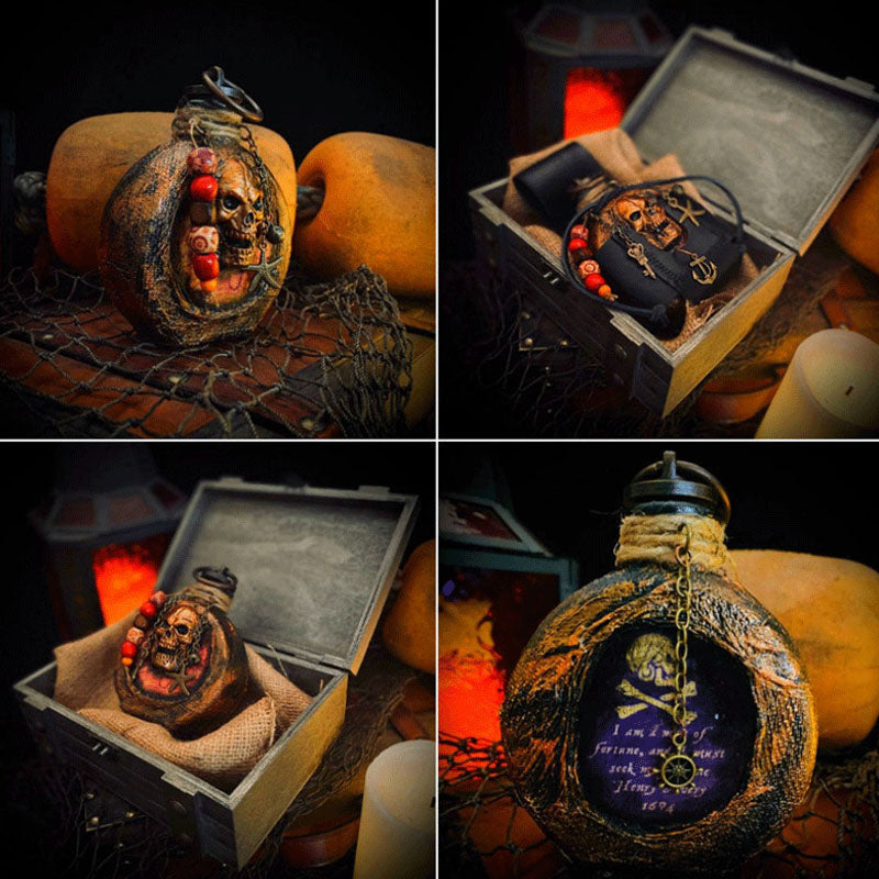 Skull Pirate Rum Bottle made of Resin | Sikunuo