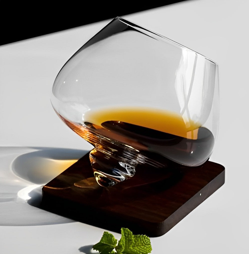 Belly Whiskey and Beer Glass - Rotating Tumbler for Cocktails, Wine and other Drinks  Sikunuo