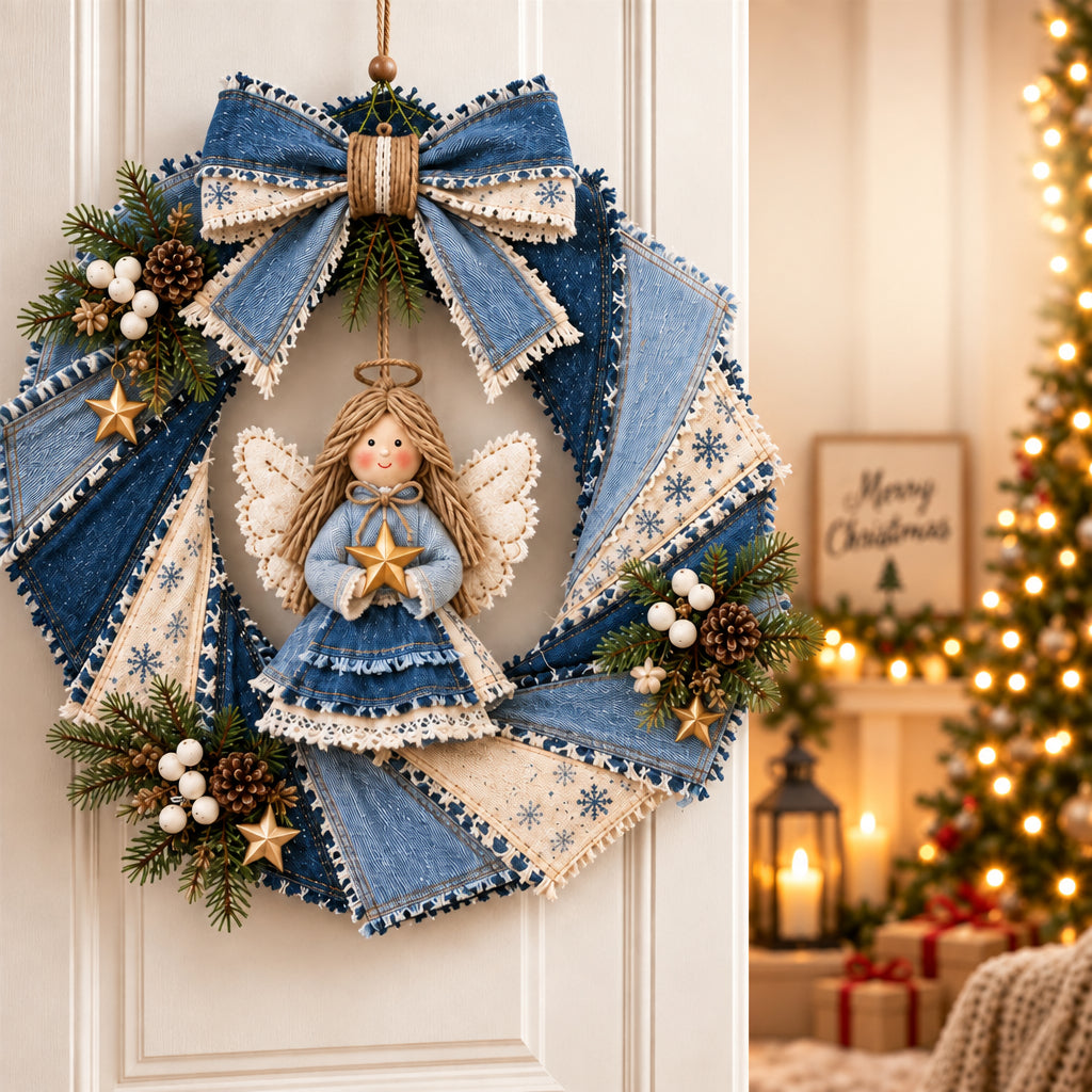Denim Christmas Wreath DIY Sewing Kit