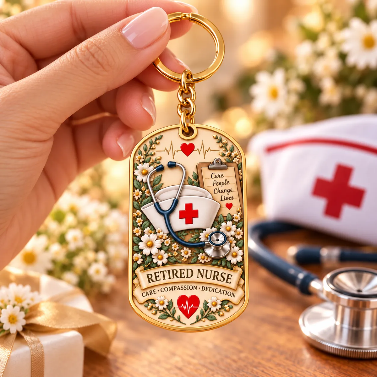 Retired Nurse Keychain