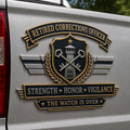 Retired Corrections Officer Strength Honor Vigilance Metal Car Emblem
