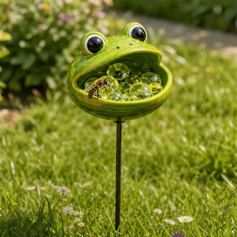 Help Pollinators Thrive! | Frog. Snail & Ladybug Water Bowl Decor