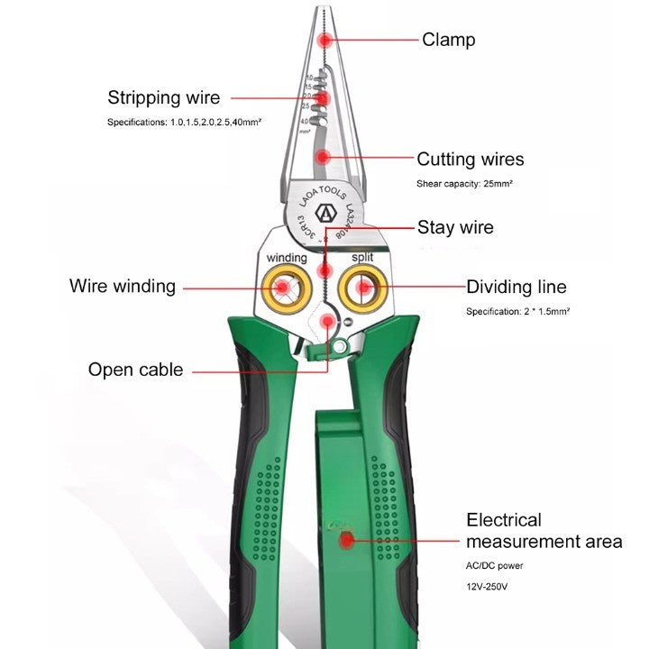 Sikunuo | 8in1 Electrician Multi-Tool Wire Stripping Pliers
