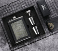 Sikunuo | 8oz Whisky Bottle made of Stainless Steel Alcohol Funnel Hip Flask Embroidered Golden Silk Fabric Packaging Gift Box Set