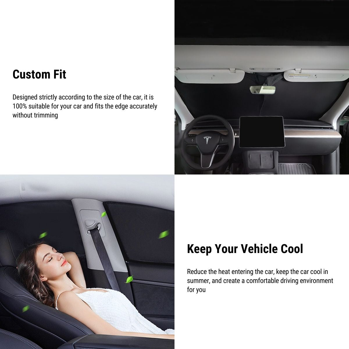 6pcs Set Window Sunshade Covers for Tesla Model S
