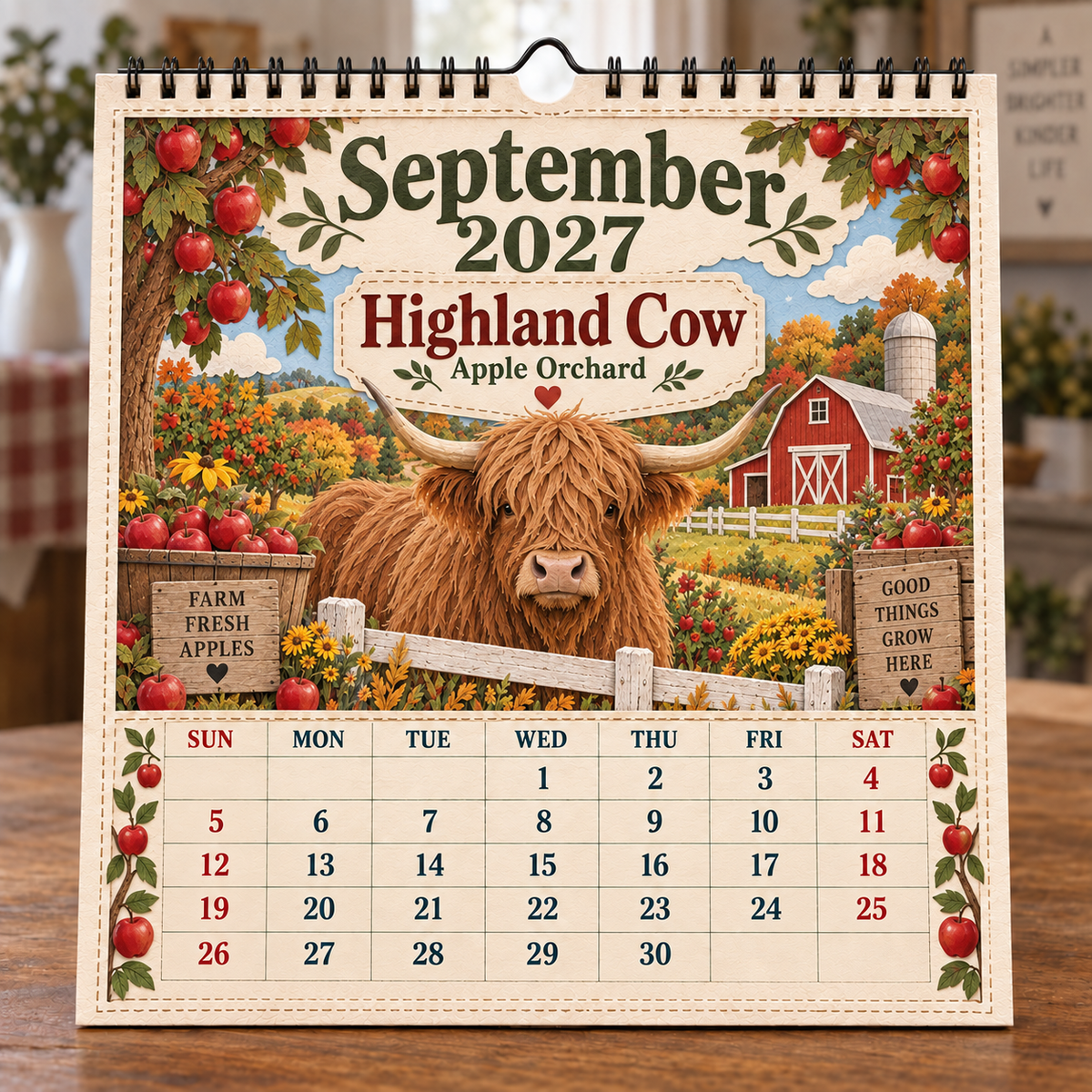 2027 Farm Animals & Country Life Wall Calendar