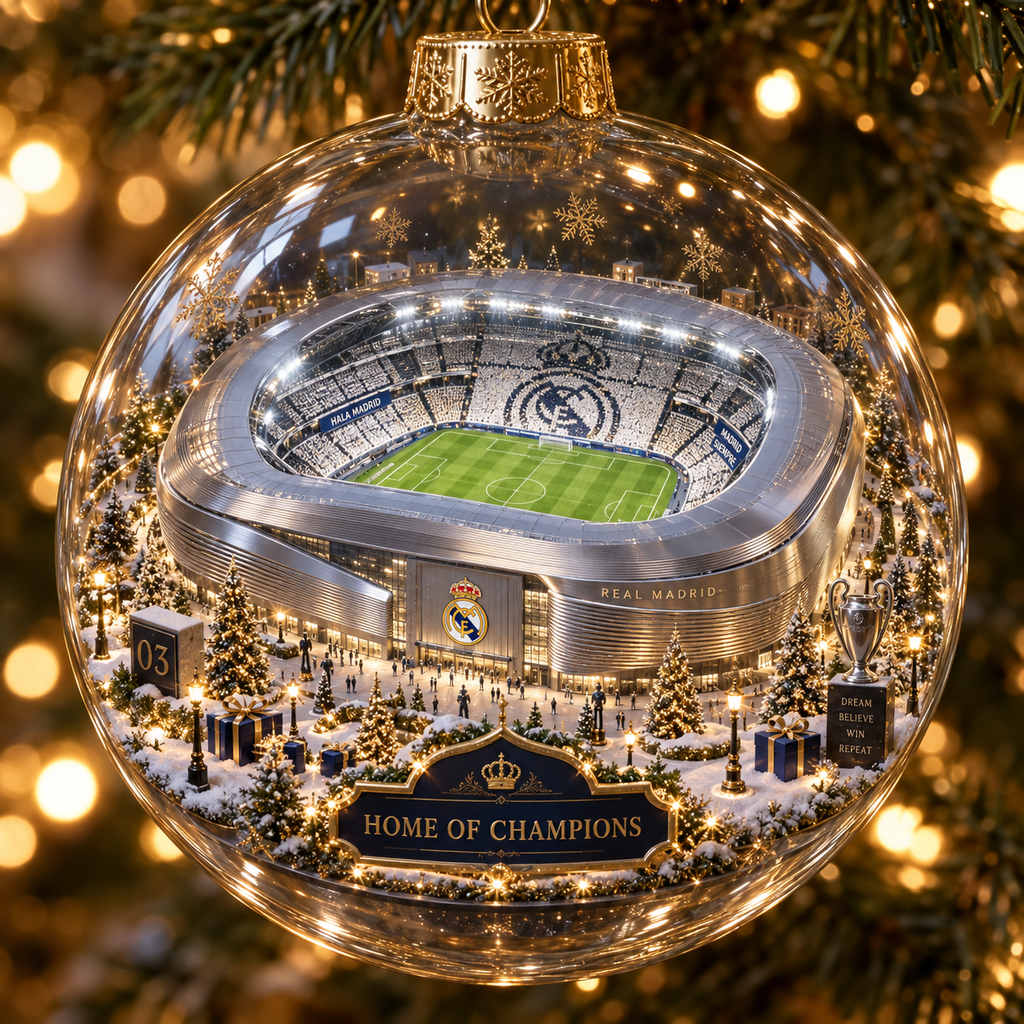 Hala Madrid — Light-Up Football Ornament