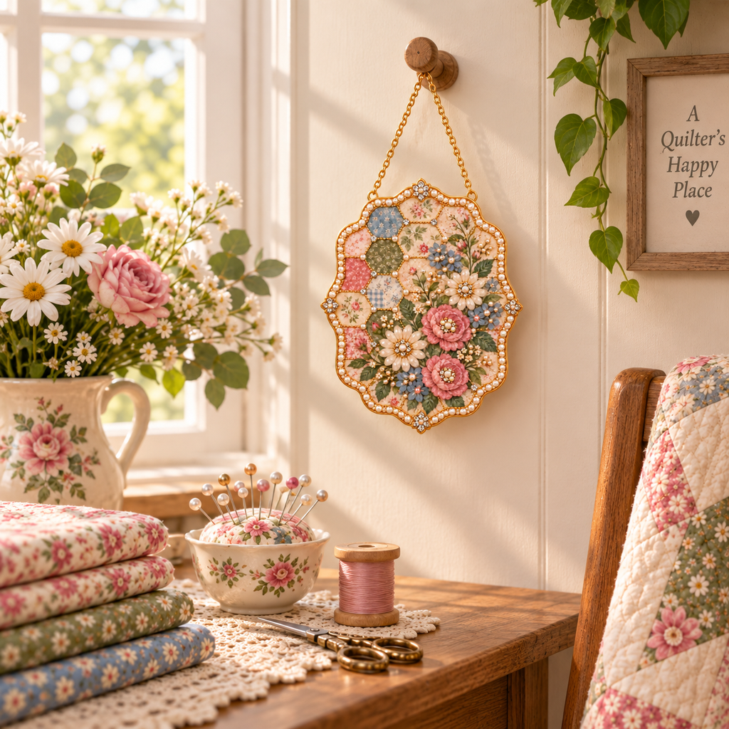 DIY Jeweled Heirloom Quilt Hanging Decor Kit