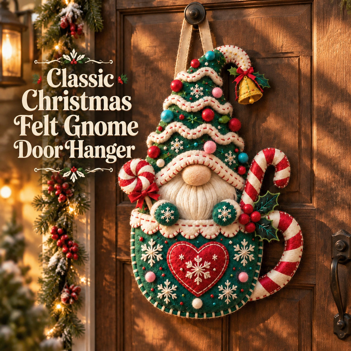 Christmas Gnome Mug Door Hanger