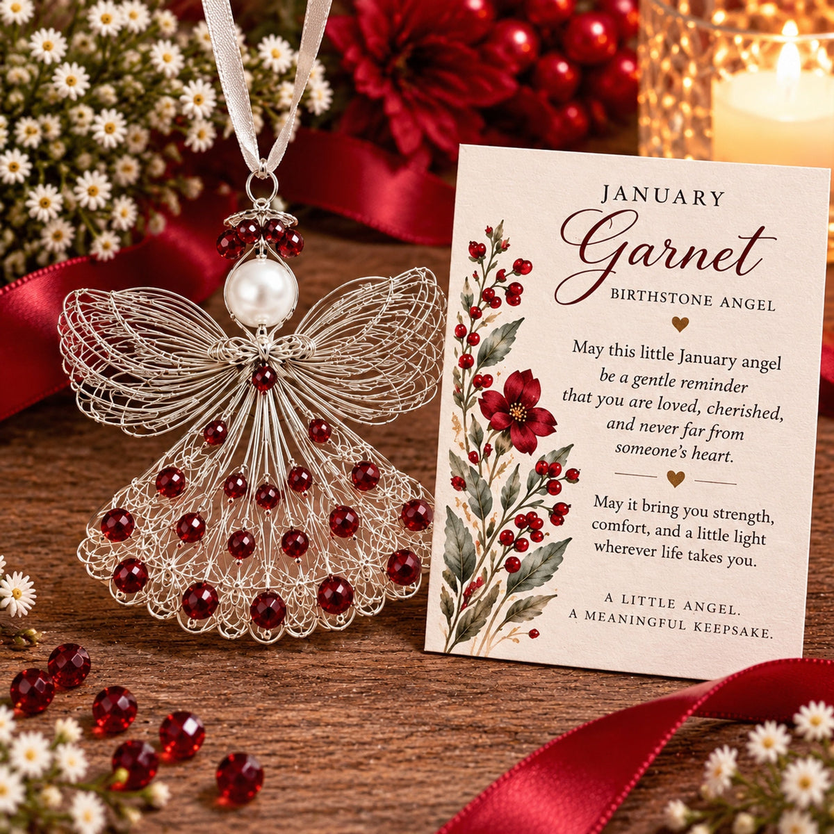 Birthstone Angel Wire Ornament
