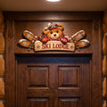 Winter Mountain Cabin Door Topper