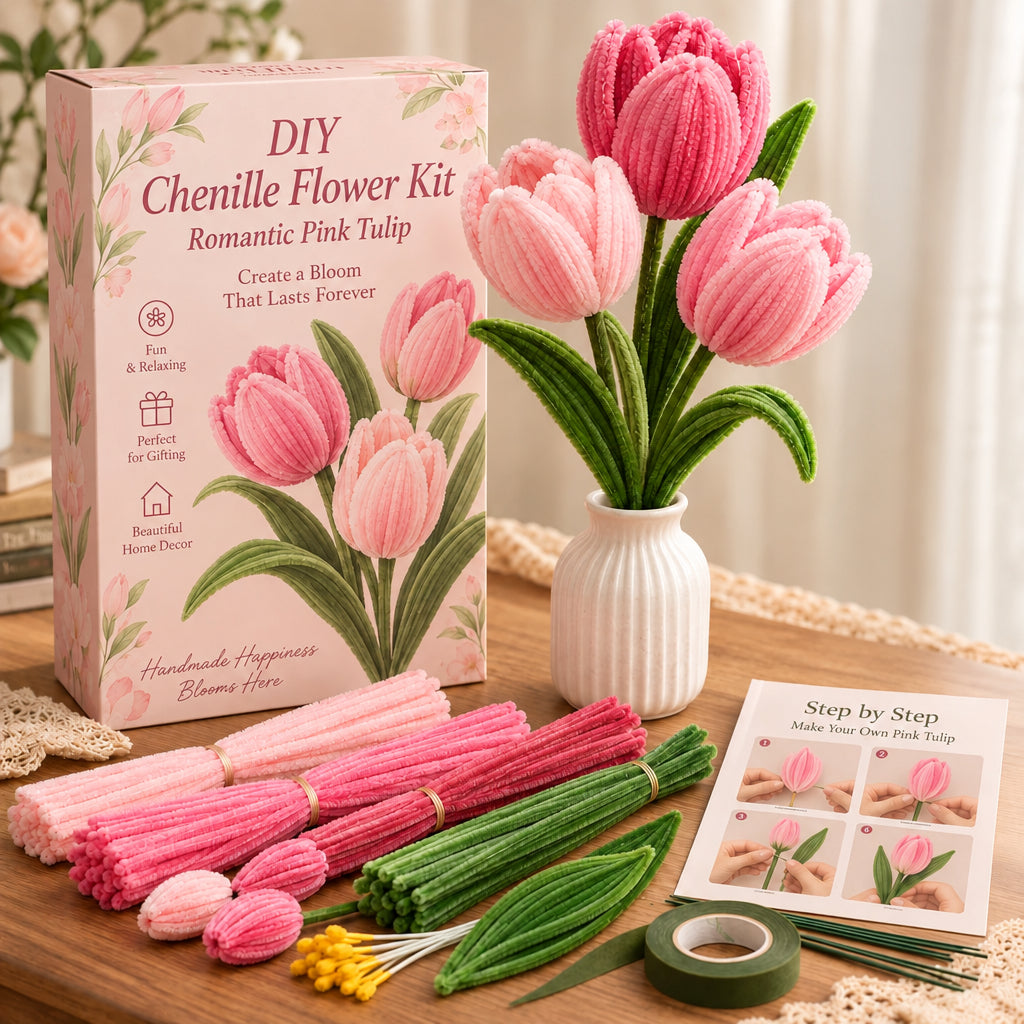 DIY Chenille Flower Kit