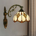 Sikunuo | Wave-Edge Bowl Wall Lamp 1-Light Tiffany Glass Crafts Wall Mount Light Fixture in Bronze