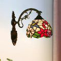 Sikunuo | Handmade glass bronze wall lighting Magpie and flowers 1 head Tiffany wall lamp fixture