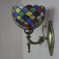 Sikunuo | Spots/Semicircles Wall Lamp Single Bulb Yellow Glass Tiffany Wall Mounted Light Fixture in Bronze
