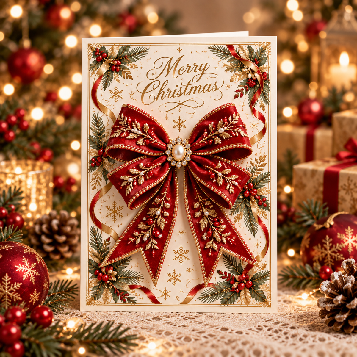 3D Butterfly Bow Greeting Card