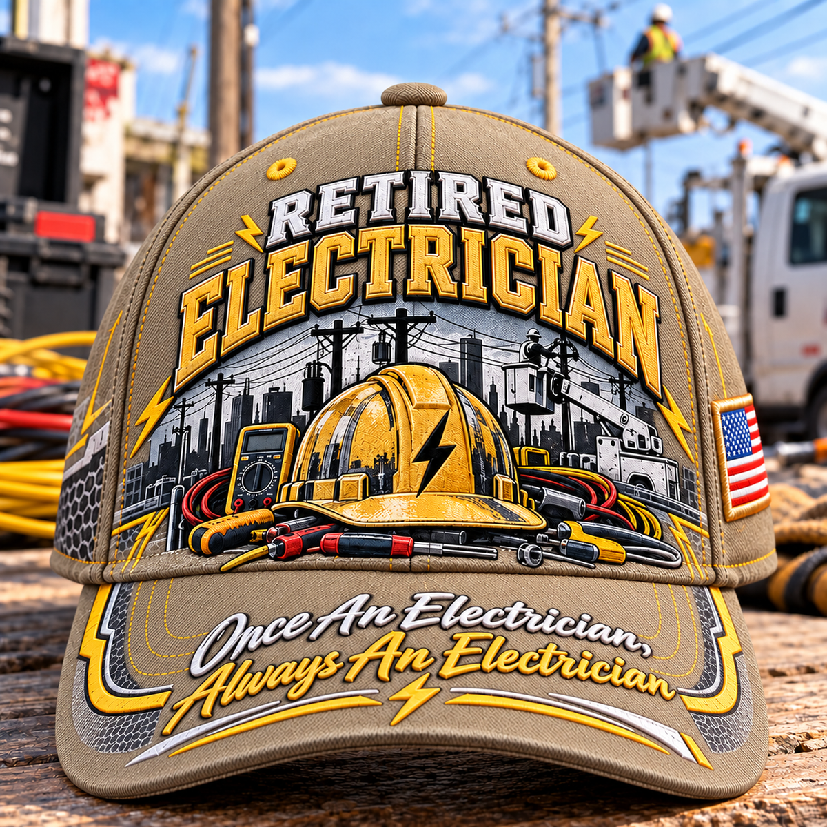 Retired Electrician Baseball Cap