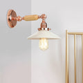 Sikunuo | Rose Gold A Light Wall Lamp Industrial Opal Glass Cone Shade Lighting Fixture