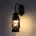Sikunuo | Clear Glass Antique Bronze Wall Light Lantern 1-Light Industrial Wall Lamp Fixture