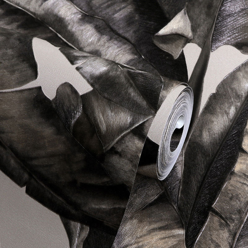 Sikunuo | Tropical Banana Leaf Wall Covering for Accent Wall Contemporary Wallpaper, 33'