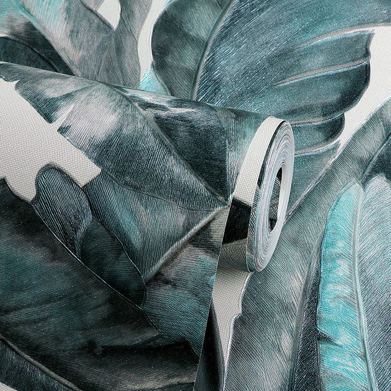 Sikunuo | Tropical Banana Leaf Wall Covering for Accent Wall Contemporary Wallpaper, 33'
