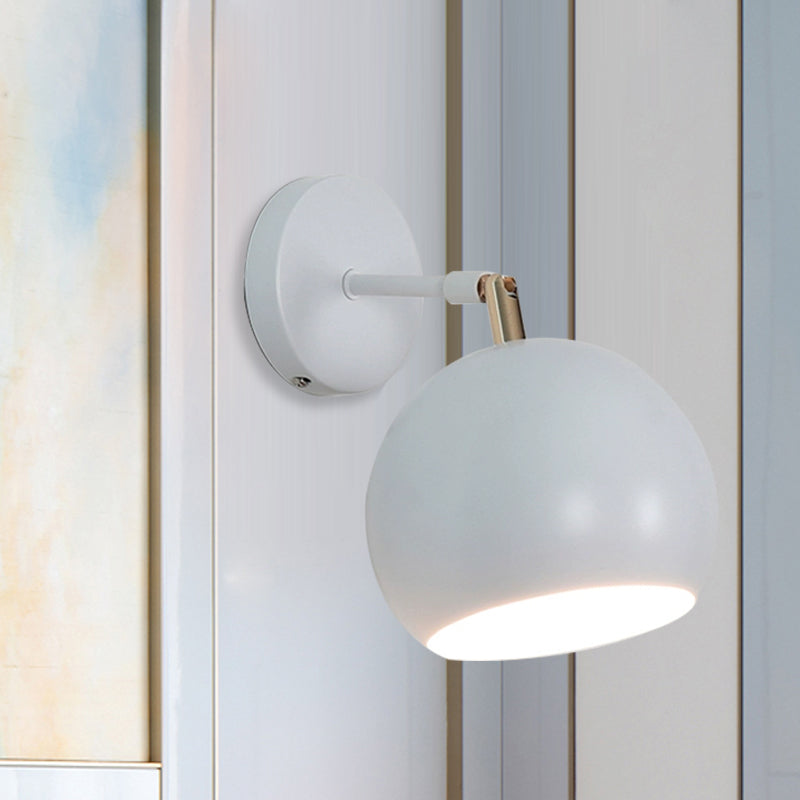 Sikunuo | Adjustable Global Bedroom Wall Lamp Light Fixture Industrial Style Metal 1 Light White Wall Fixture Light