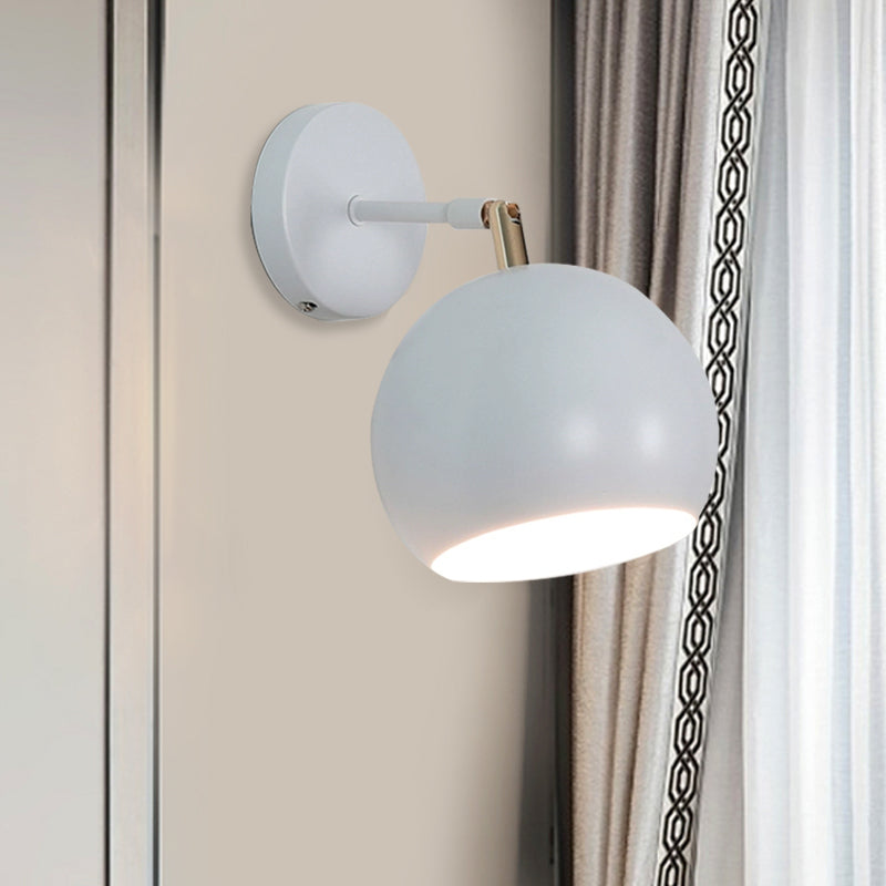 Sikunuo | Adjustable Global Bedroom Wall Lamp Light Fixture Industrial Style Metal 1 Light White Wall Fixture Light
