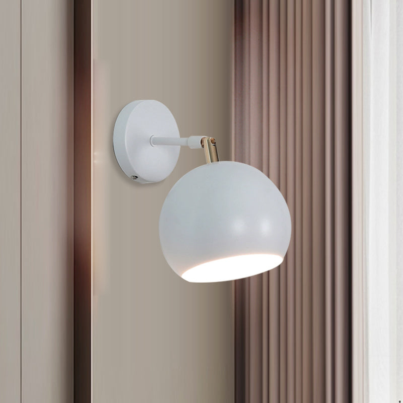 Sikunuo | Adjustable Global Bedroom Wall Lamp Light Fixture Industrial Style Metal 1 Light White Wall Fixture Light
