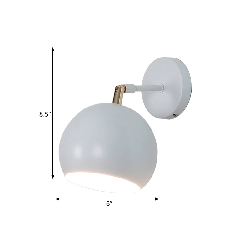 Sikunuo | Adjustable Global Bedroom Wall Lamp Light Fixture Industrial Style Metal 1 Light White Wall Fixture Light