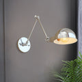 Sikunuo | Curved Metal Wall Light Industrial Style 1 Light Bedroom Wall Lamp with Swivel Arm in Chrome
