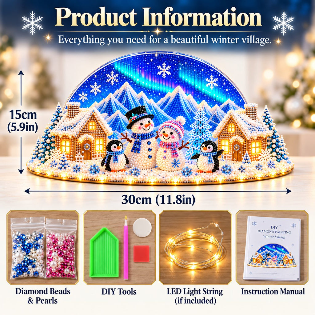 Beginner-Friendly DIY Winter Village Diamond Art Kit
