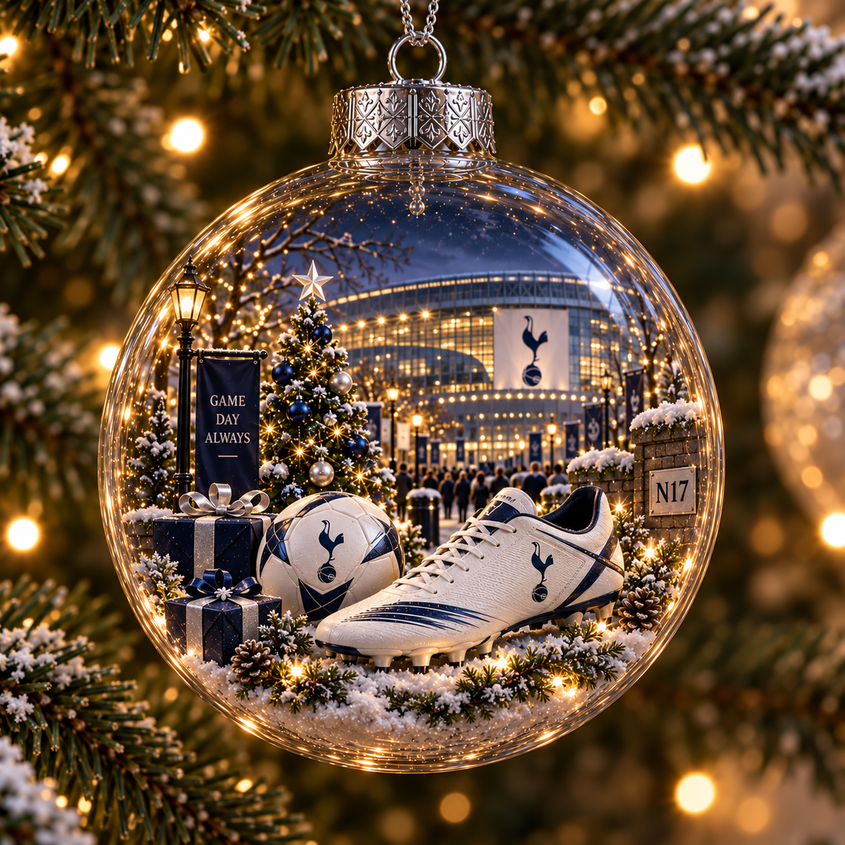 To Dare Is To Do Light-Up Football Christmas Globe Ornament