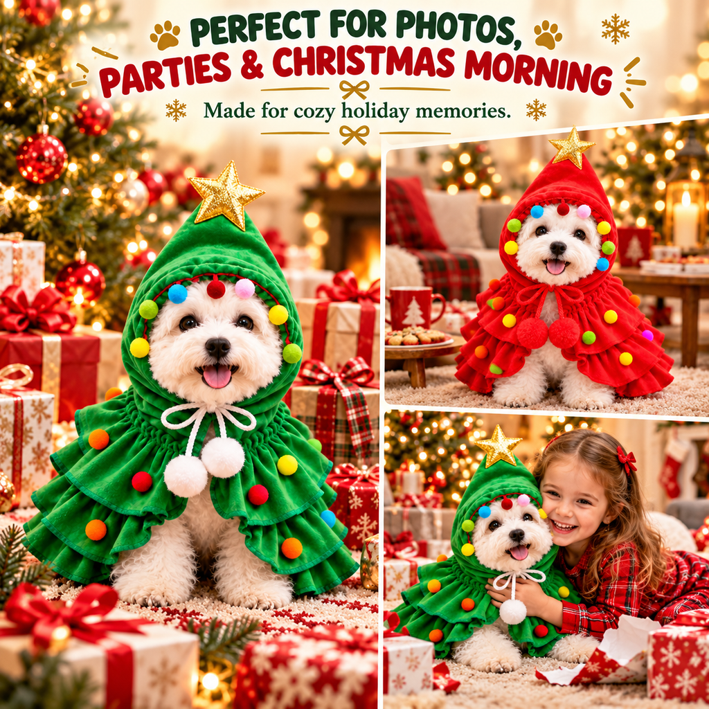 🎄Christmas Tree Pet Costume for Dogs & Cats – Festive Holiday Outfit