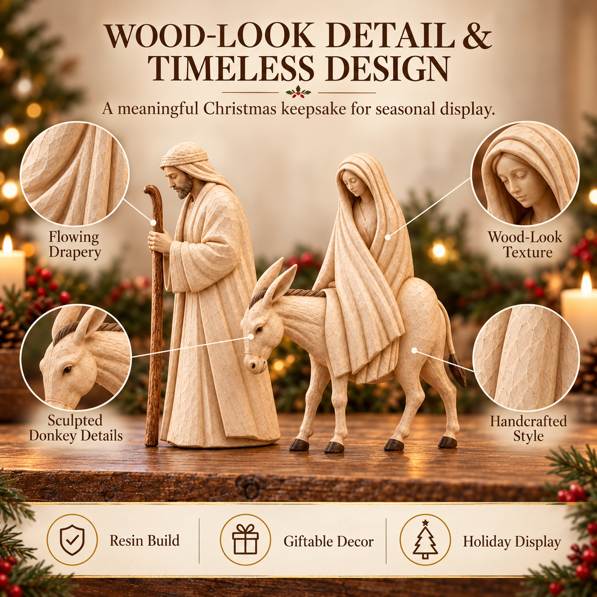 🌟 Journey to Bethlehem Nativity Figurine Set – A Beautiful Christmas Keepsake 🎄