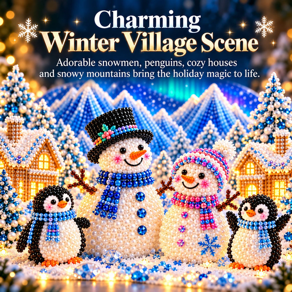 Beginner-Friendly DIY Winter Village Diamond Art Kit