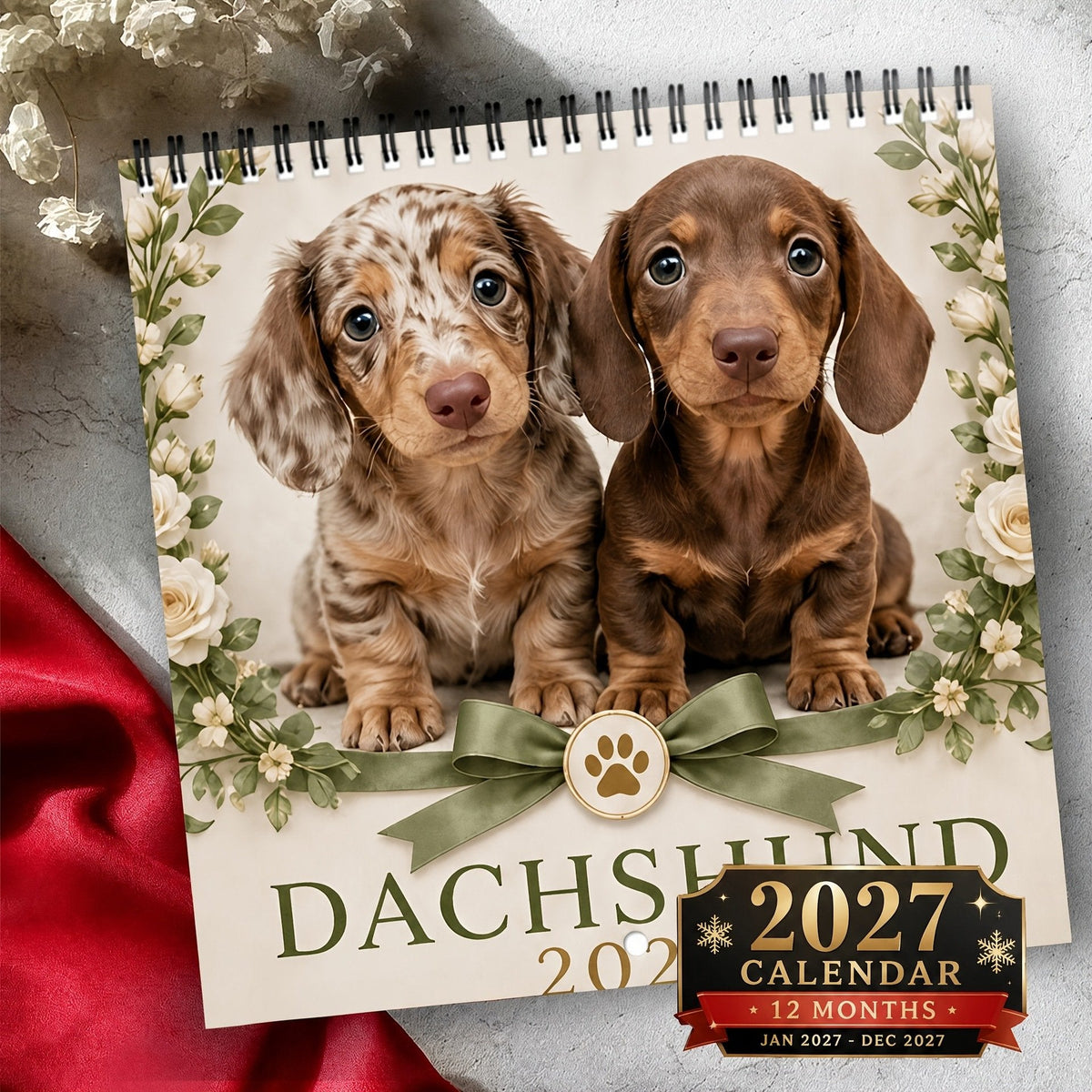 Spotted Dachshund Calendar 2027