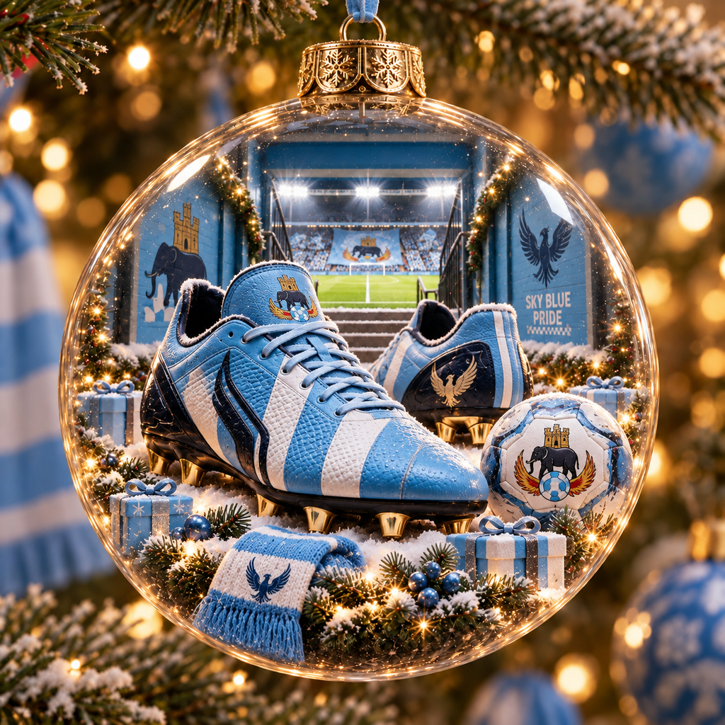 Rise & Fly Light-Up Football Christmas Globe Ornament