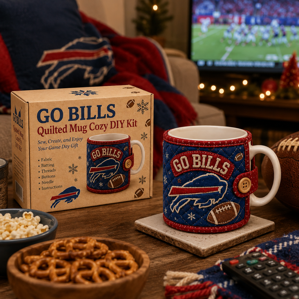 GO BILLS — Quilted Mug Cozy Sewing Kit