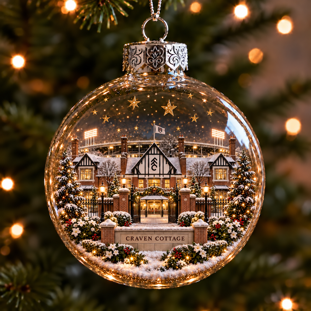 Light-Up Football Stadium Christmas Ornament