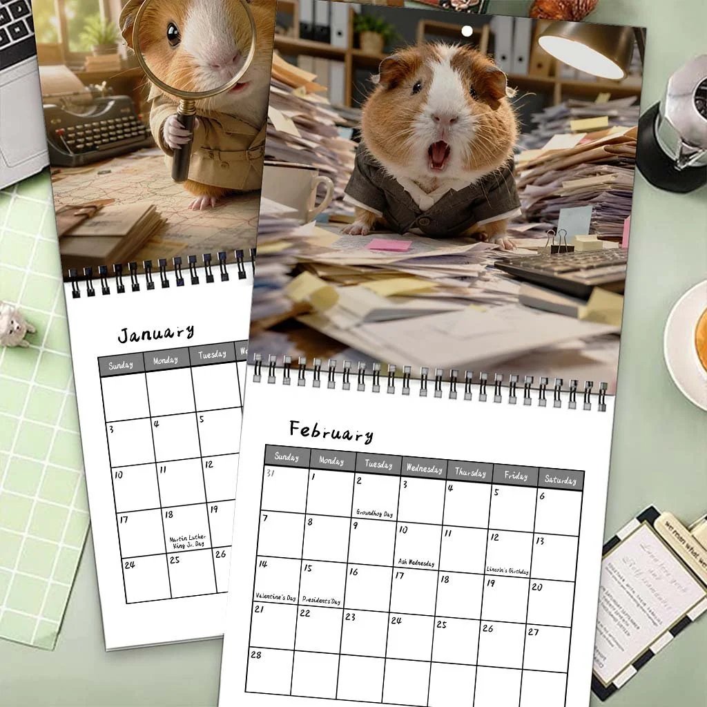 2027 Cute Guinea Pig Adventures Wall Calendar