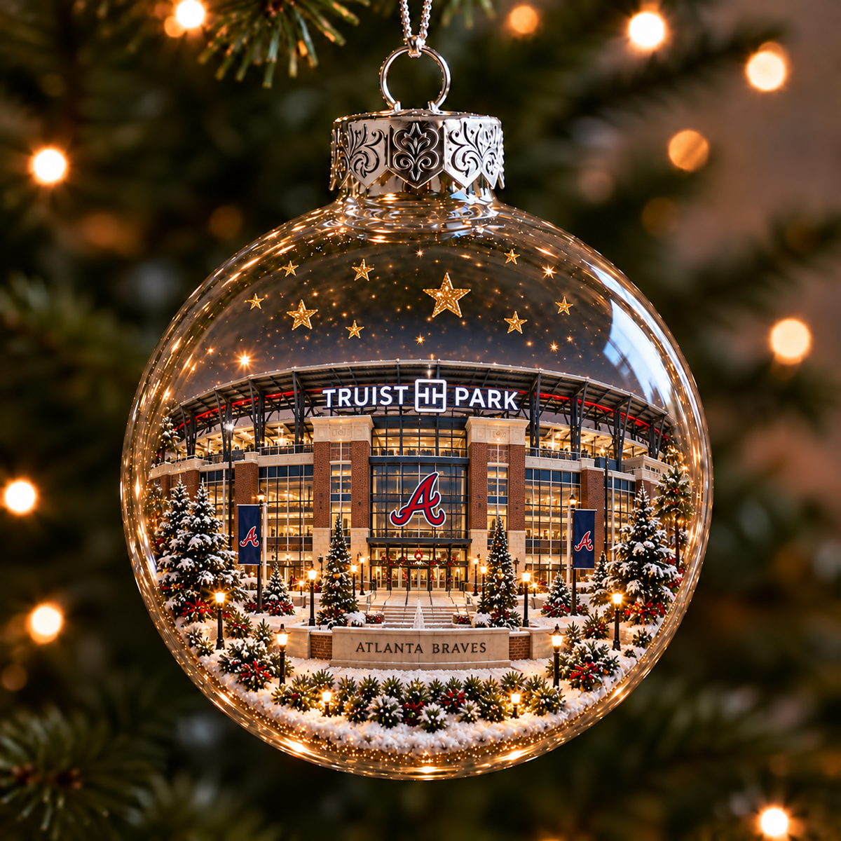 Light-Up Baseball Stadium Christmas Ornament