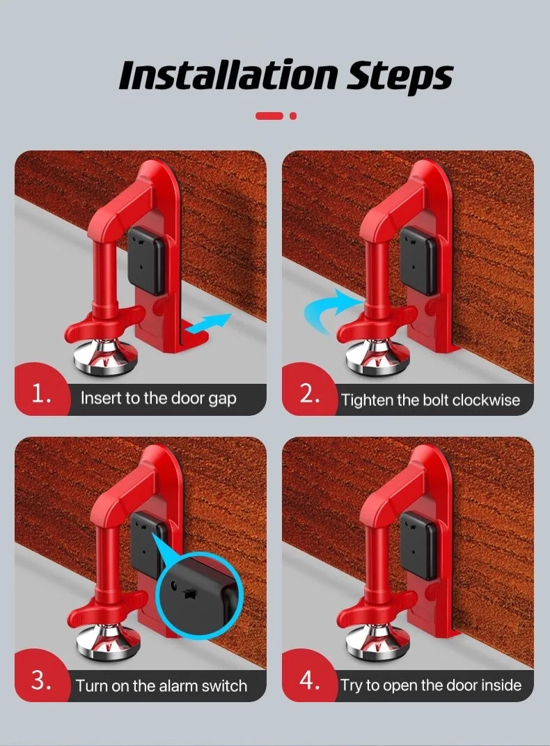 Sikunuo | Strong Anti-Theft Travel Metal Door Stopper Alarm