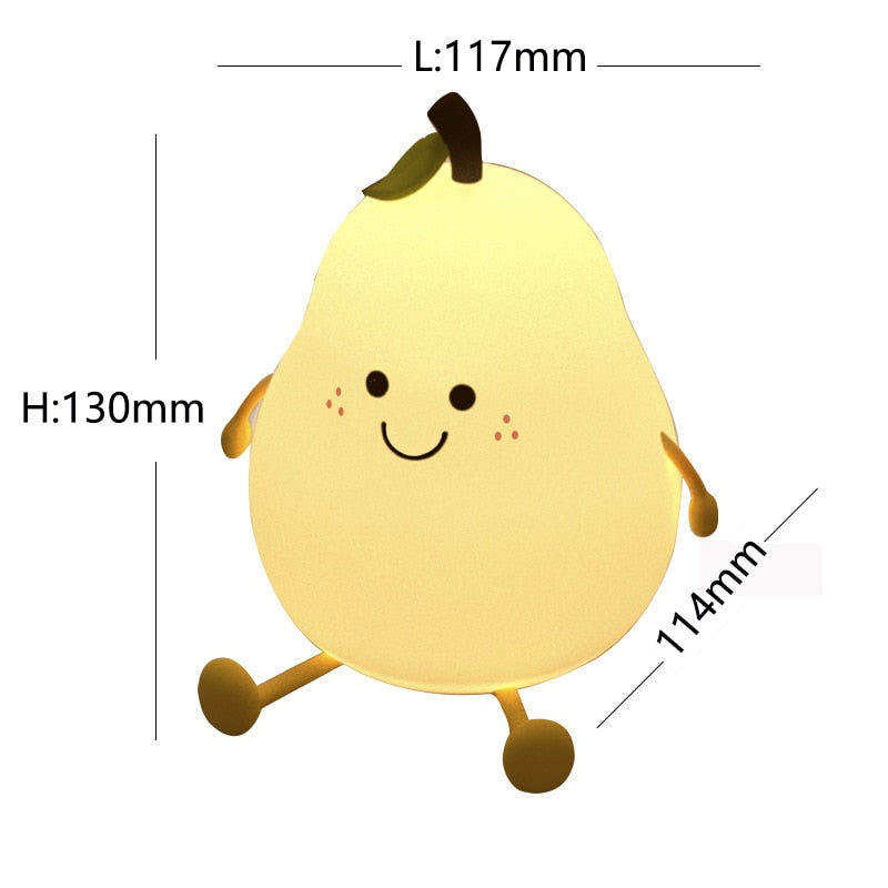 Sikunuo | Cute Pear Bedside Touch Night Lamp